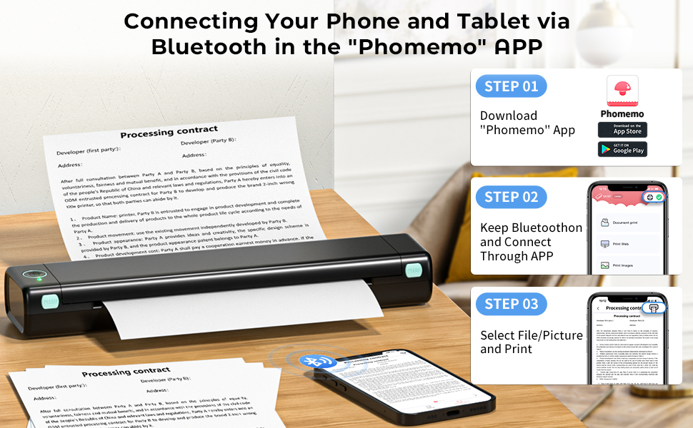 Phomemo M08F Portable A4 Thermal Printer,Support A4/Letter Size ...