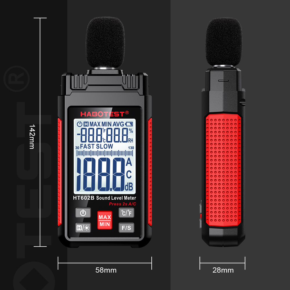 HABOTEST HT602 Decibel Meter Sound Level Portable High Precision ...