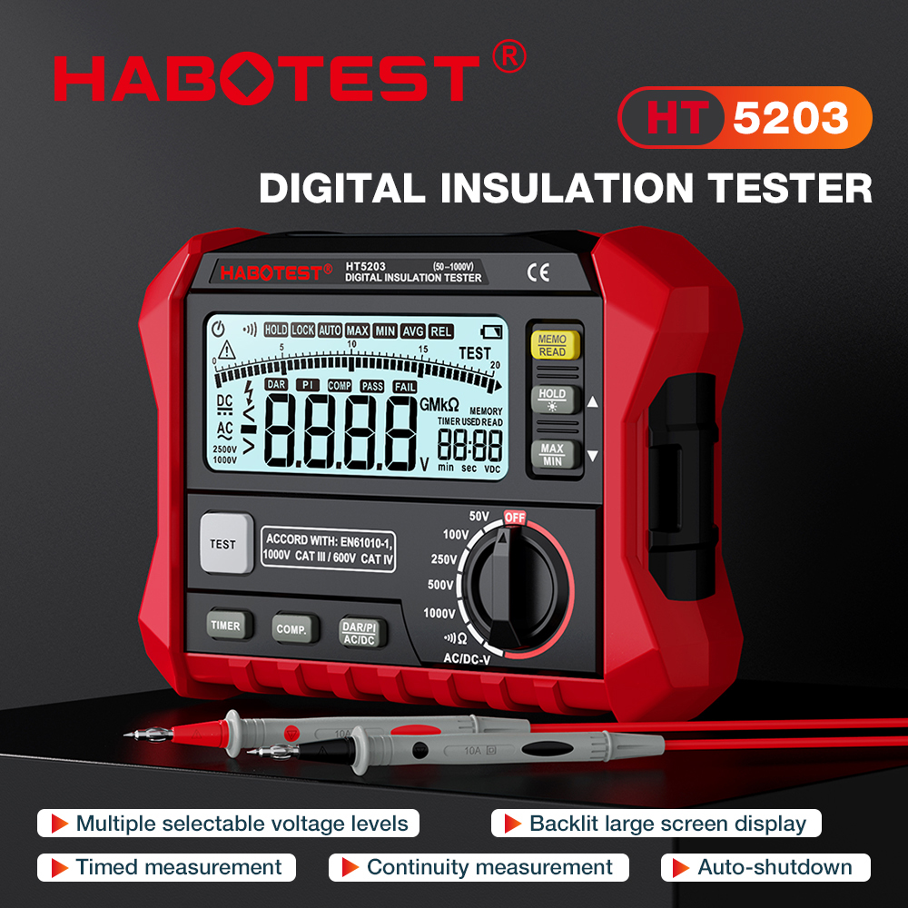 HABOTEST HT5203 Digital Insulation Tester Multiple Selectable AC/DC ...