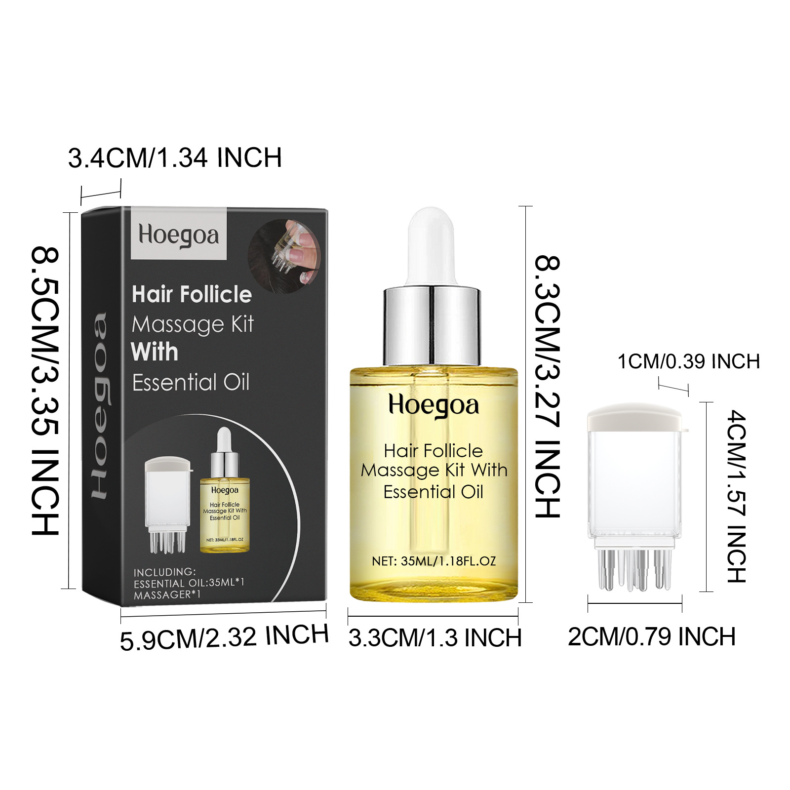 Hoegoa Hair Essential Oil Massage Kit Smoothes Dry And Short Hair The