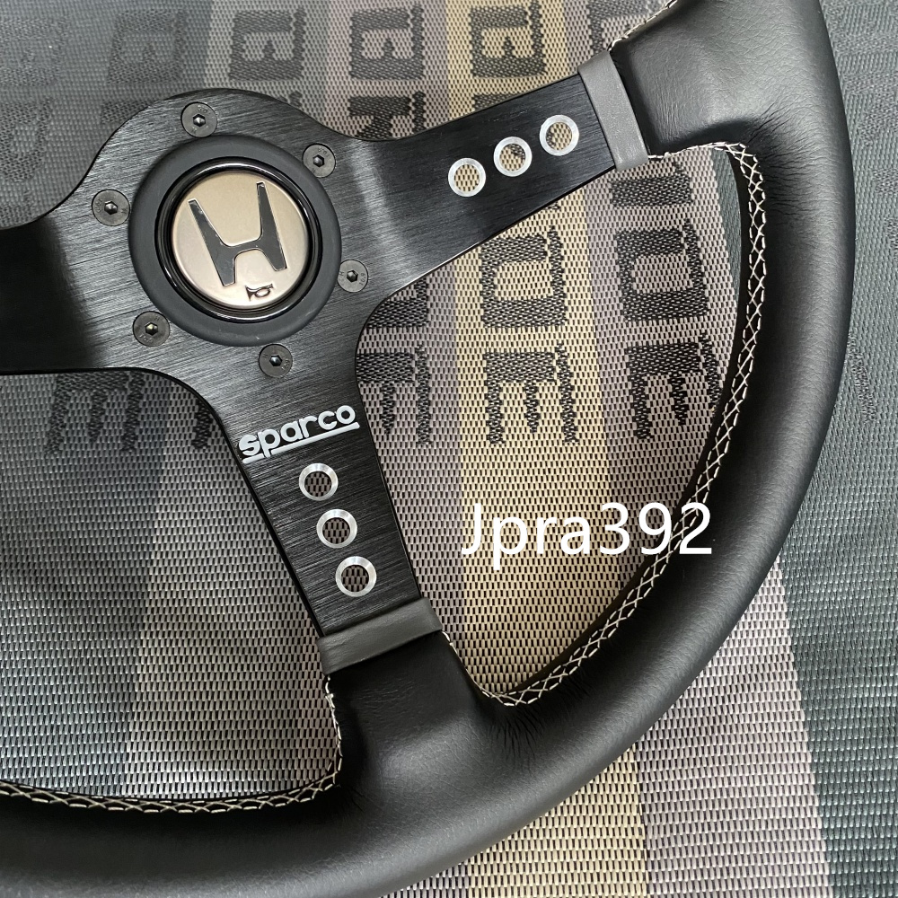 Sparco 340mm leather car steering wheel with Honda H logo Shopee