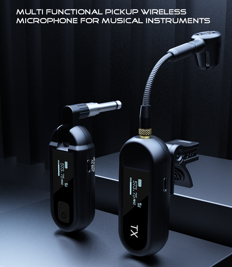 M03 UHF Wireless Saxophone Microphone System Clip-On Musical Instrument ...