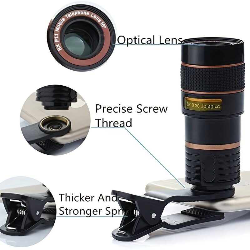 BlueWow Universal 20X Zoom Optical Phone Telescope Portable Mobile