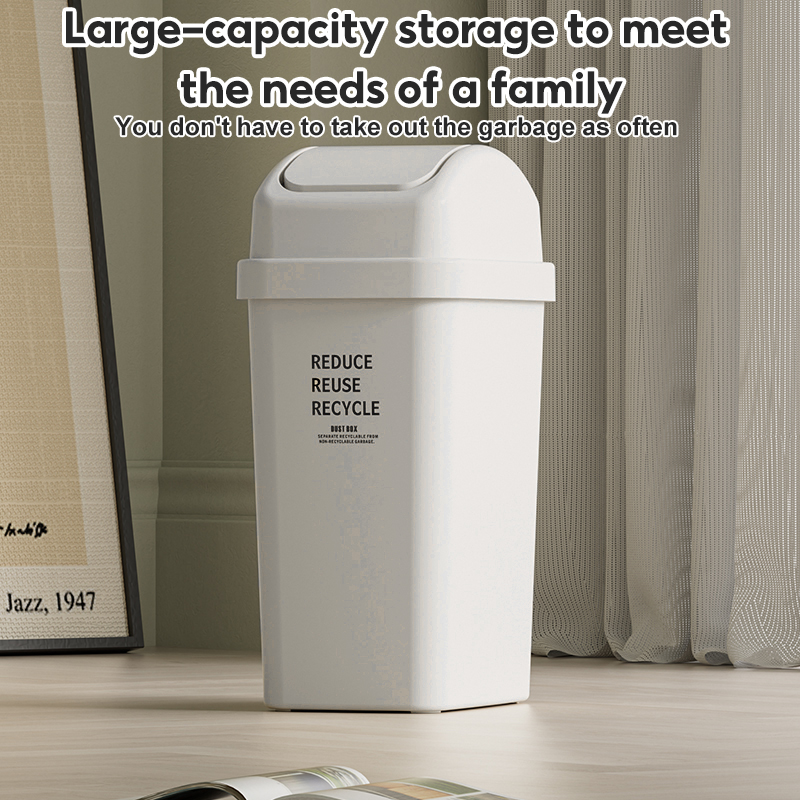 SUNNY SPACES 6/12L Trash Can With Cover Shake Lid Garbage Bin Aesthetic ...