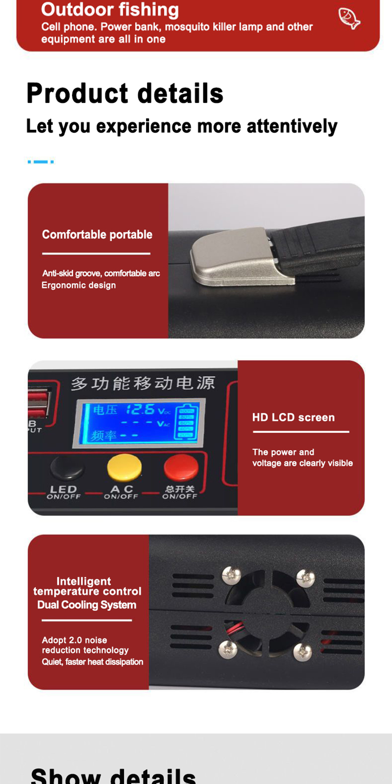 Portable Power Station 96000mAh Large Capacity Power Station 300W/220V