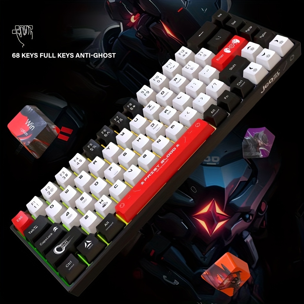 61 Key Mini Rgb Backlit Keyboard Computer Usb Backlit Dual Color Key 60 ...