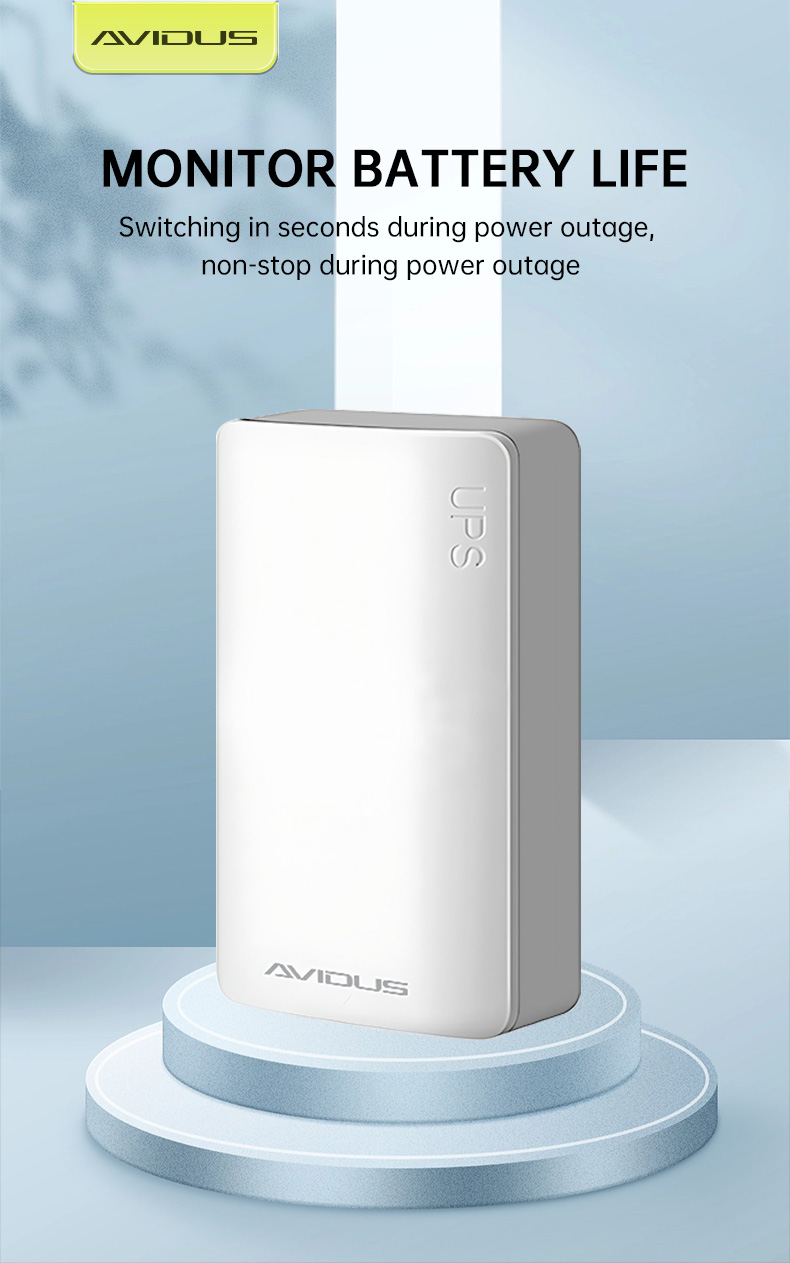 AVIDUS 5V / 2A True 2500mAh Wall plug Mini UPS Battery Backup USB ...