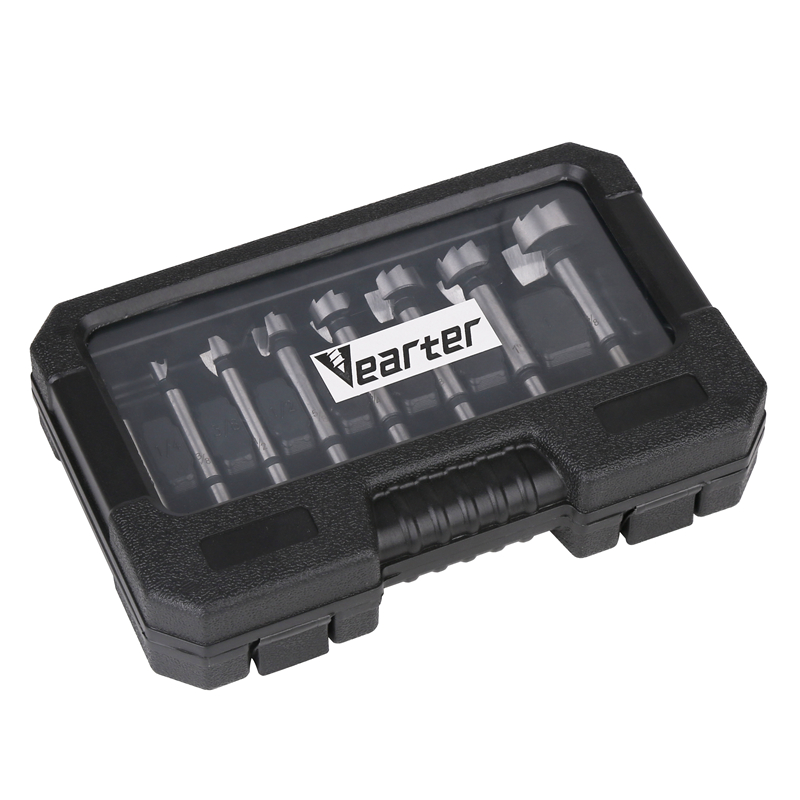 Vearter 8PCS/Set Forstner Woodworking Hole Saw Round Shank Hinge Boring