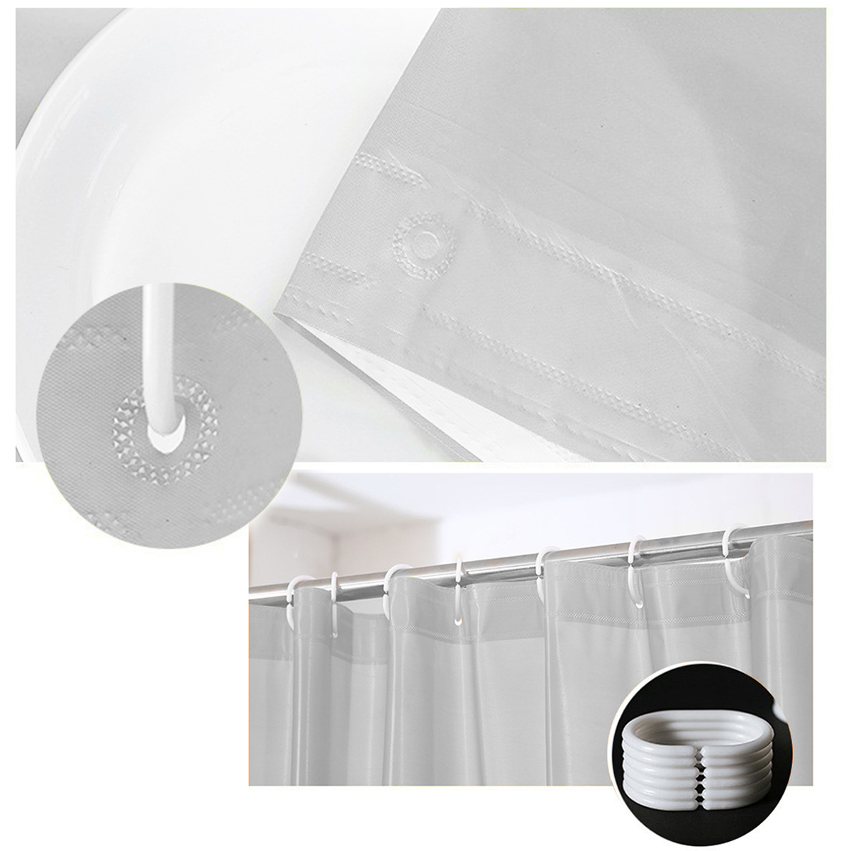 Grey Shower Curtain Waterproof Shower Partition High Quality Bathroom ...