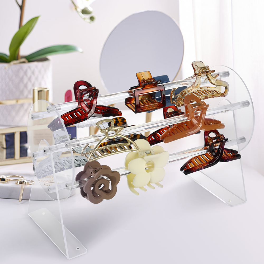 Transparent Acrylic Hairband Storage Rack Wall-mounted Rotating Hair ...