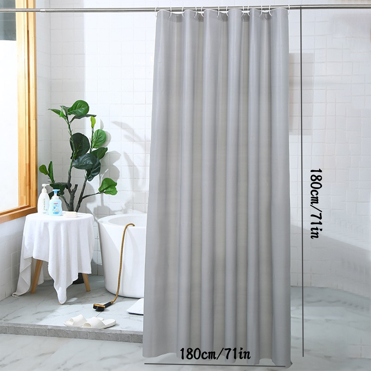 Grey Shower Curtain Waterproof Shower Partition High Quality Bathroom ...