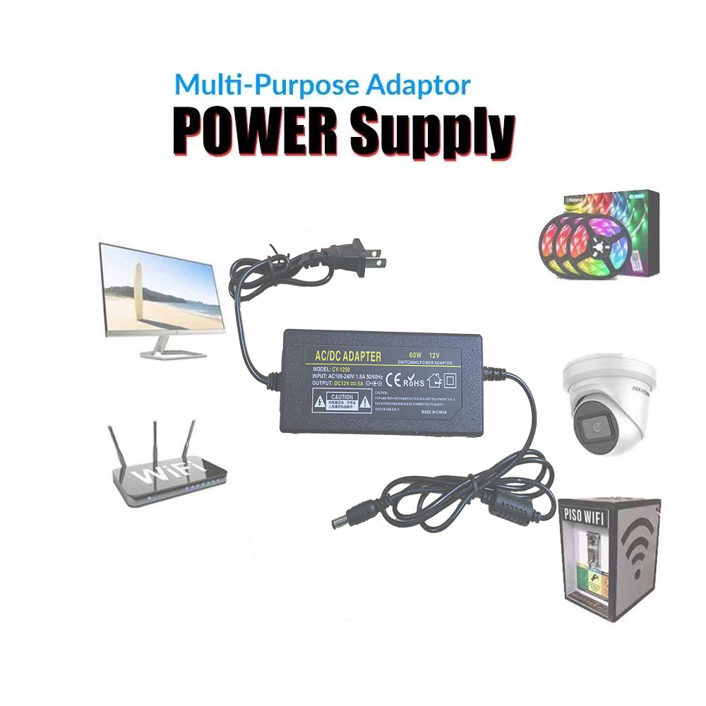 DC12V Power 5A CCTV Power Supply Adapter 12V Power Adaptor Shopee