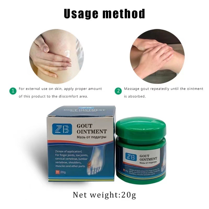 Gout Ointment Cream Gout Cause Joint Knee Pain Toe Finger Bone Spur