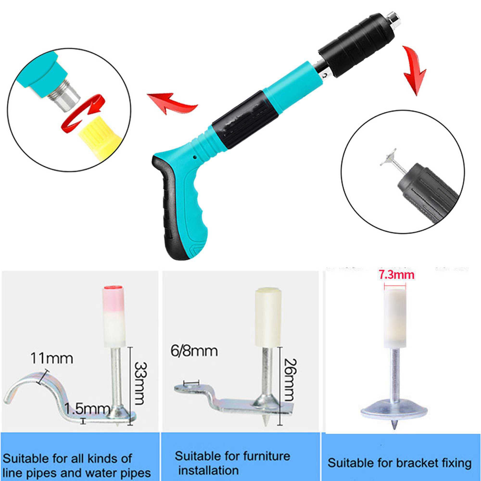 Nail Gun Manual Mini Steel Power Rive Tool 5 Gears Adjustable Punch Gun ...