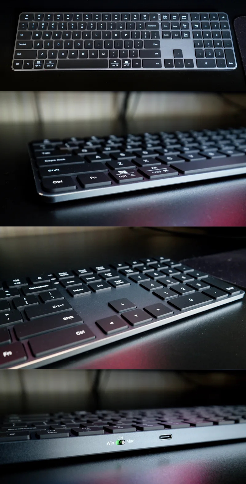 IFXLIFE Wireless Bluetooth Keyboard Rechargeable Metal Frame Slim Full ...