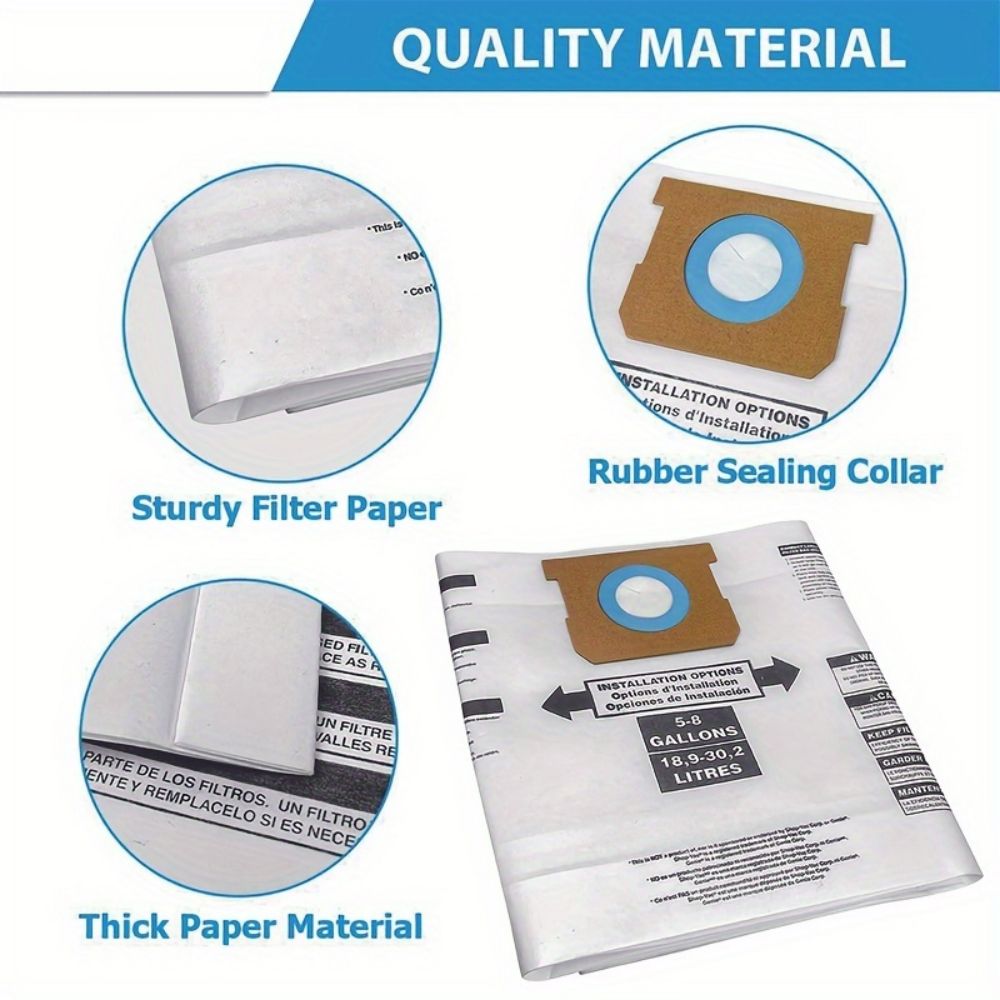 5Pcs/10Pcs Shop Vac Dry Dust Bag Collection 5 To 8 Gallon for Shopvac