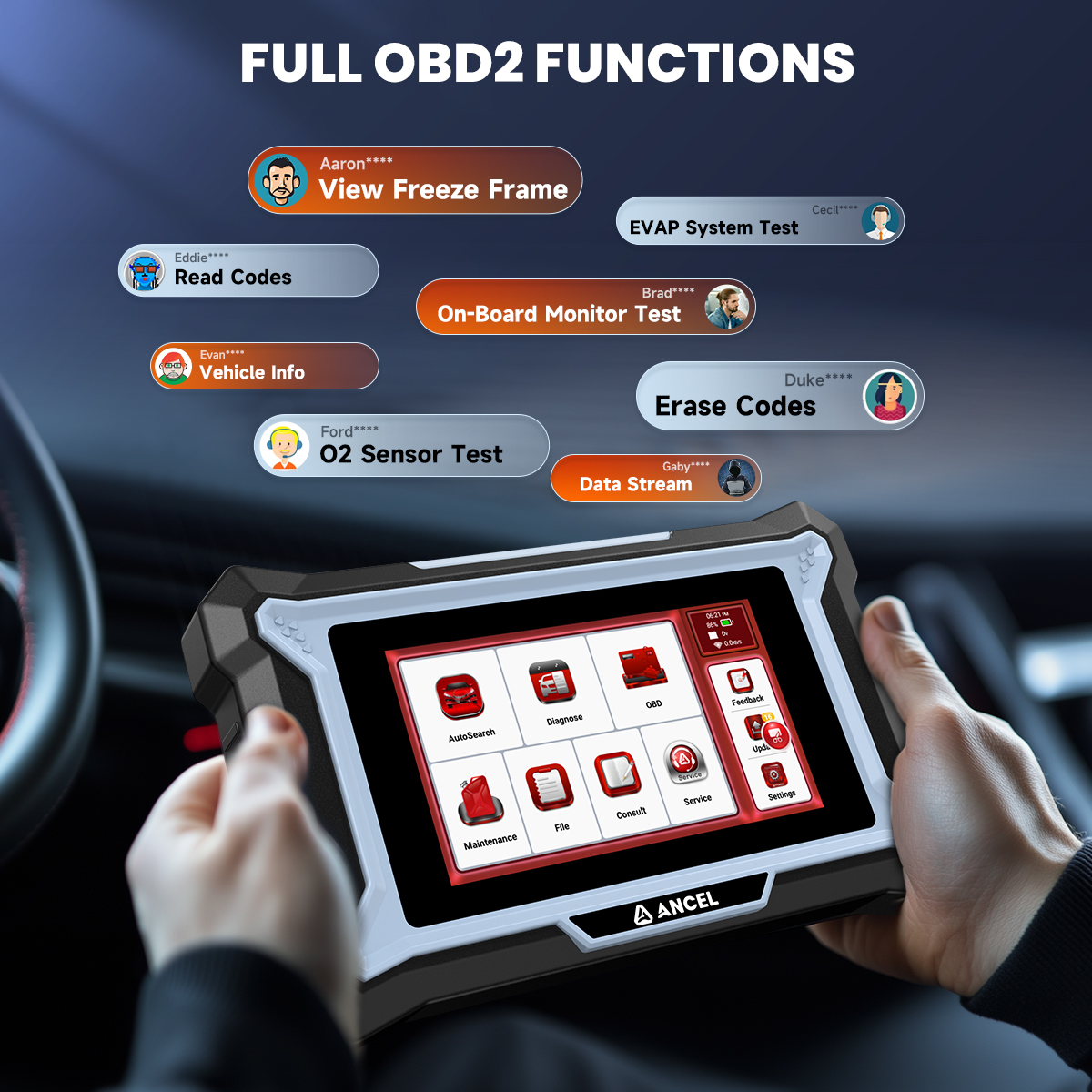 Ancel DS200 Automotive Professional Full System OBD2 Diagnostic Scanner