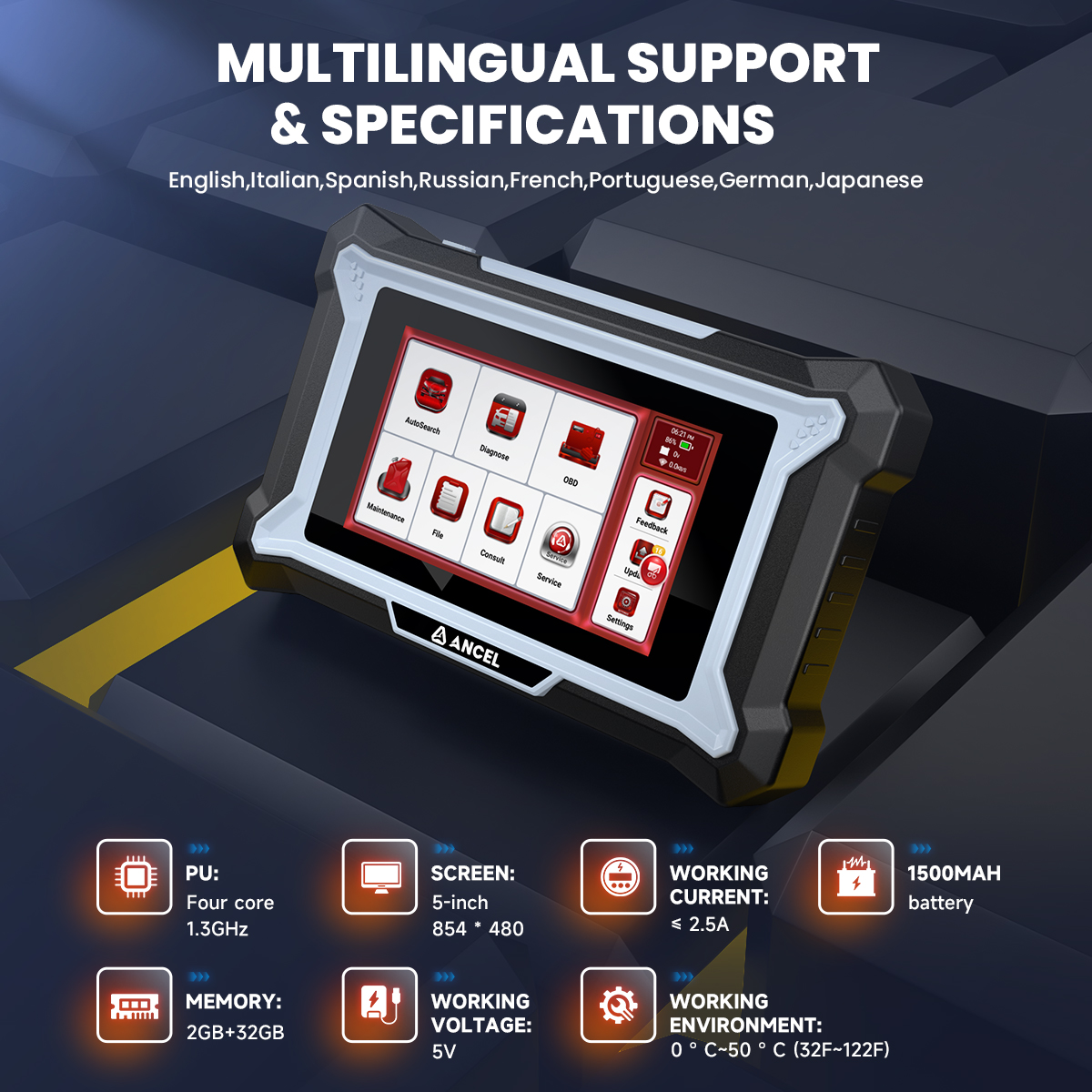 Ancel DS200 Automotive Professional Full System OBD2 Diagnostic Scanner