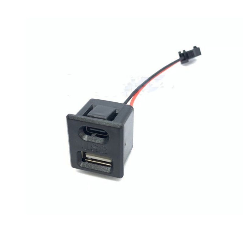 Typec USB Female Socket Dual Socket Modified Lamp Charging Socket Power ...