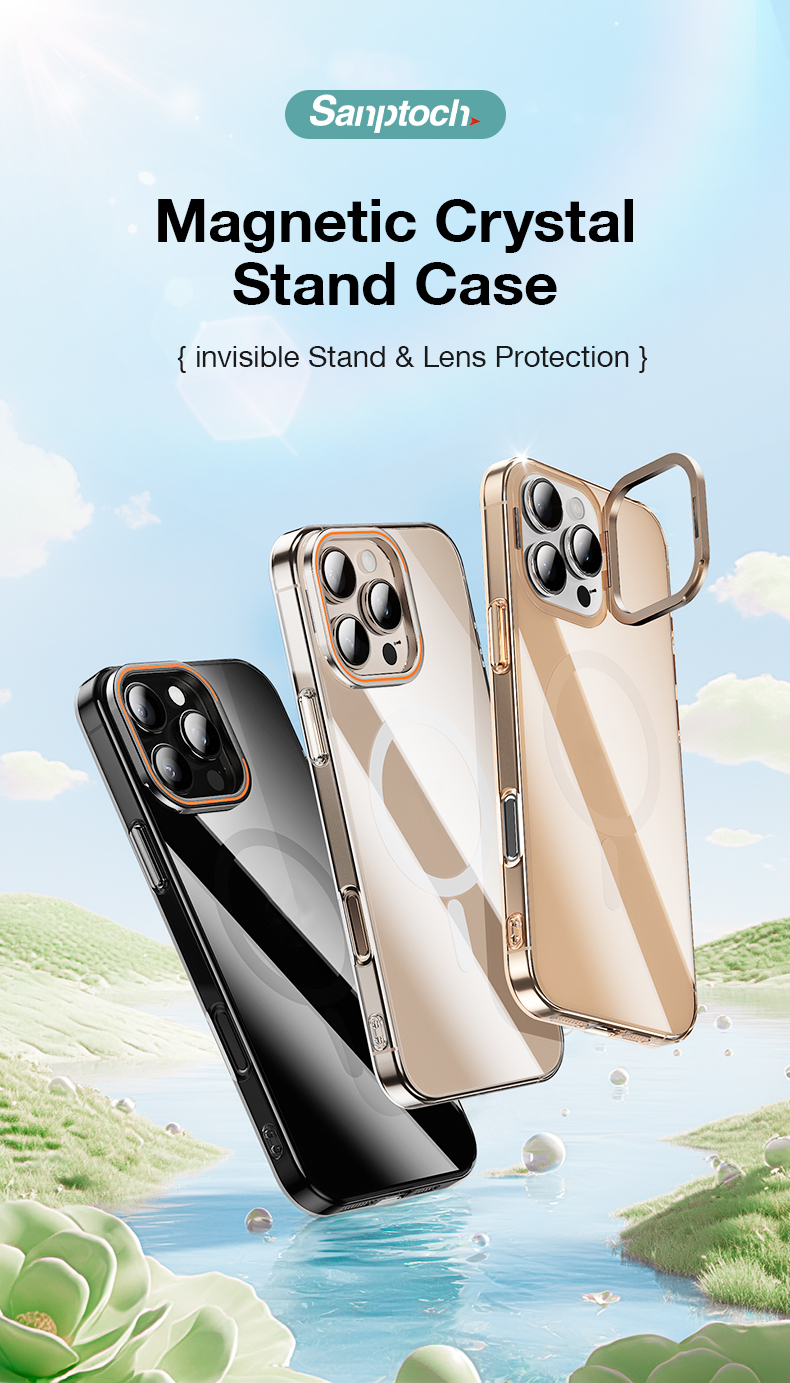 Sanptoch Invisible Lens Stand Phone Case For iPhone 16 15 14 Pro Max