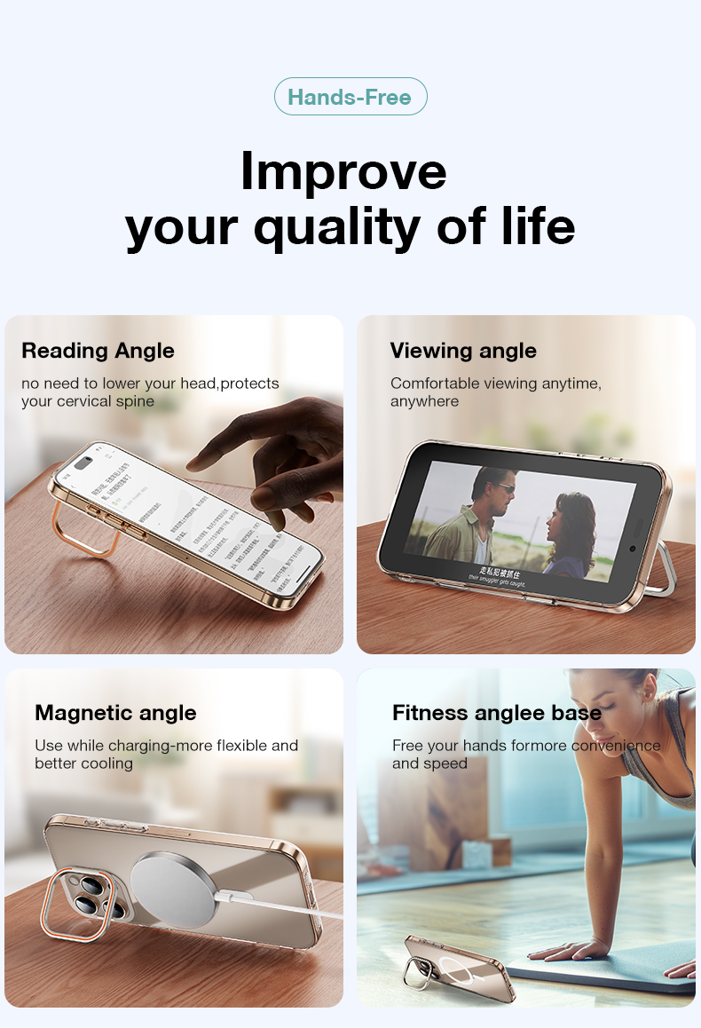 Sanptoch Invisible Lens Stand Phone Case For iPhone 16 15 14 Pro Max