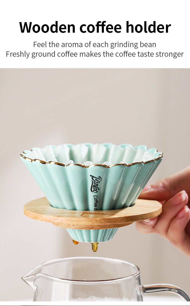 BINCOO Hand Brewed Coffee Filter Cup V60 Ceramic Coffee Filter Coffee