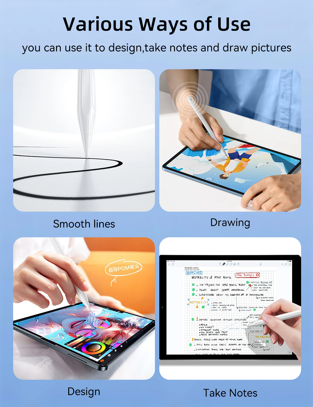 Stylus Pen for iPad Air 6th Gen Air 13 Pro 11 13 2024 Pro 12.9 inch