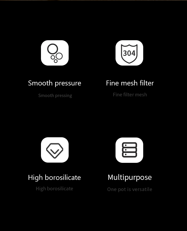 BINCOO Double French Press Coffee Pot Coffee Hand Brewer Home Brewing