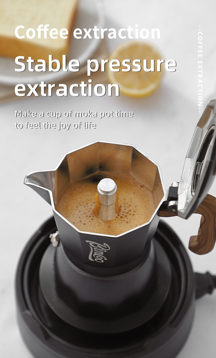 BINCOO Dualvalve Moka Pot Home Electric Stove Brewing Coffee Pot Small