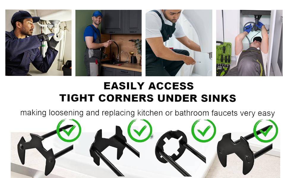Multifunctional Sink Wrench Faucet Wrench for Tight Spaces Under Sink