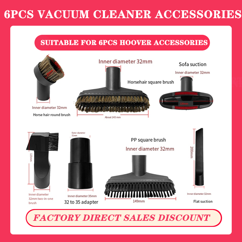 6 In 1 Vacuum Cleaner Brush Nozzle Home Dusting Crevice Stair Tool Kit
