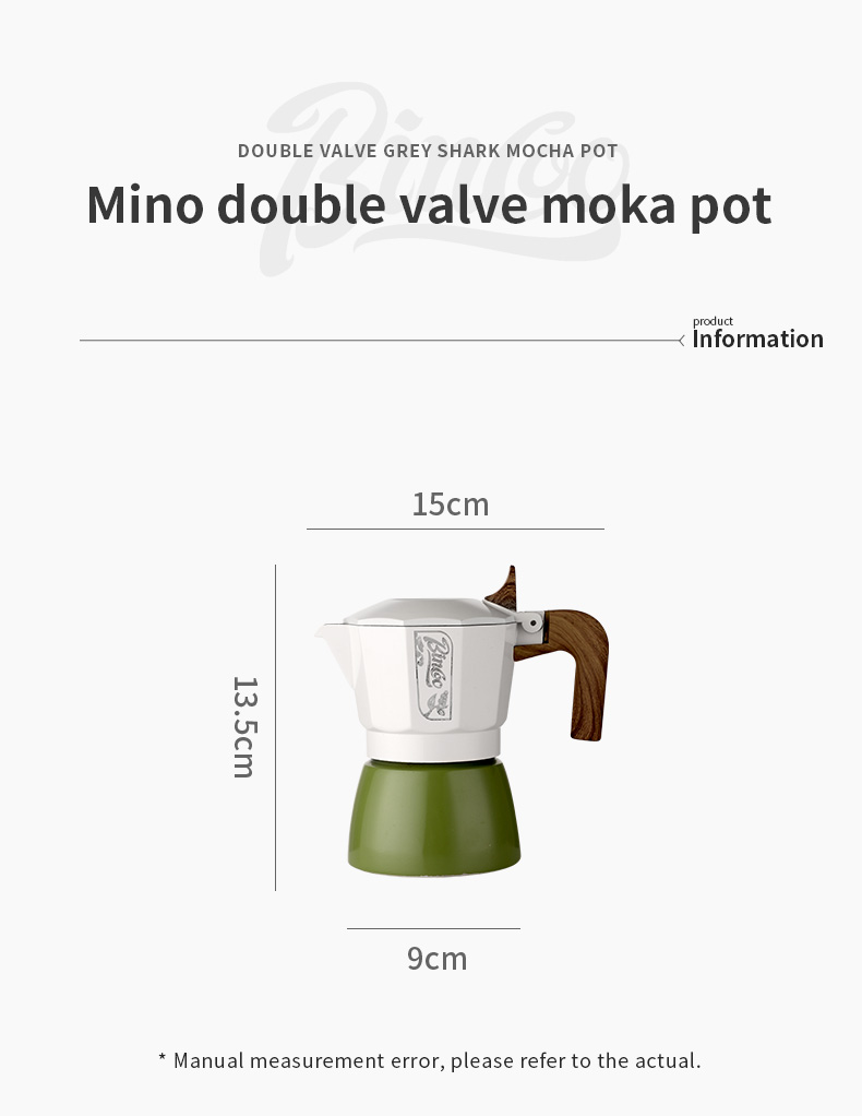 Bincoo Moka Pot DoubleValve Coffee Pot Set Making Coffee Small