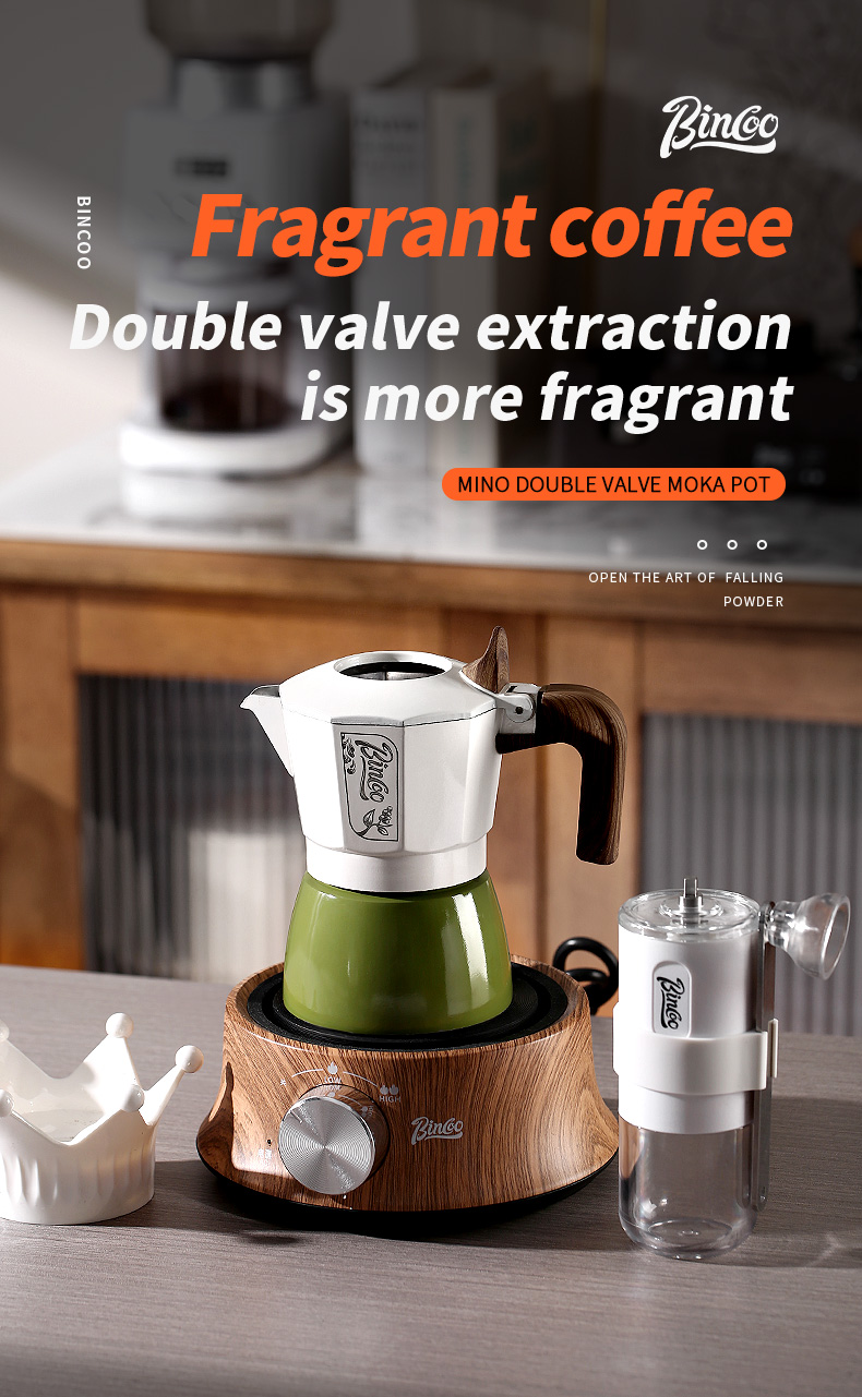Bincoo Moka Pot DoubleValve Coffee Pot Set Making Coffee Small