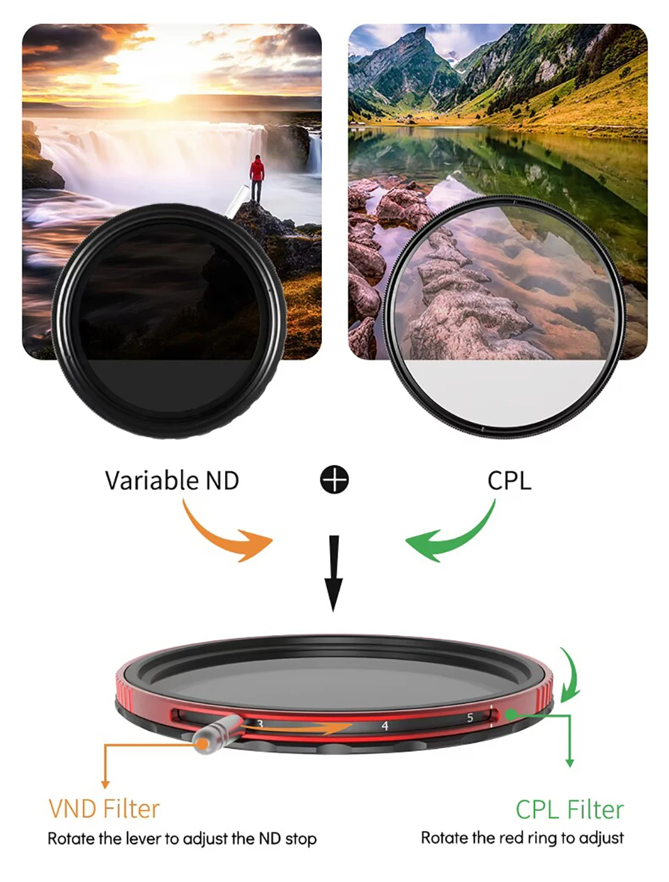 Filtro Haida VND+CPL 2 In 1 Da 86 Mm – ND8-ND128 (3-7 Stop) Con Polarizzatore Circolare, Telaio In Alluminio E Rivestimento Multistrato