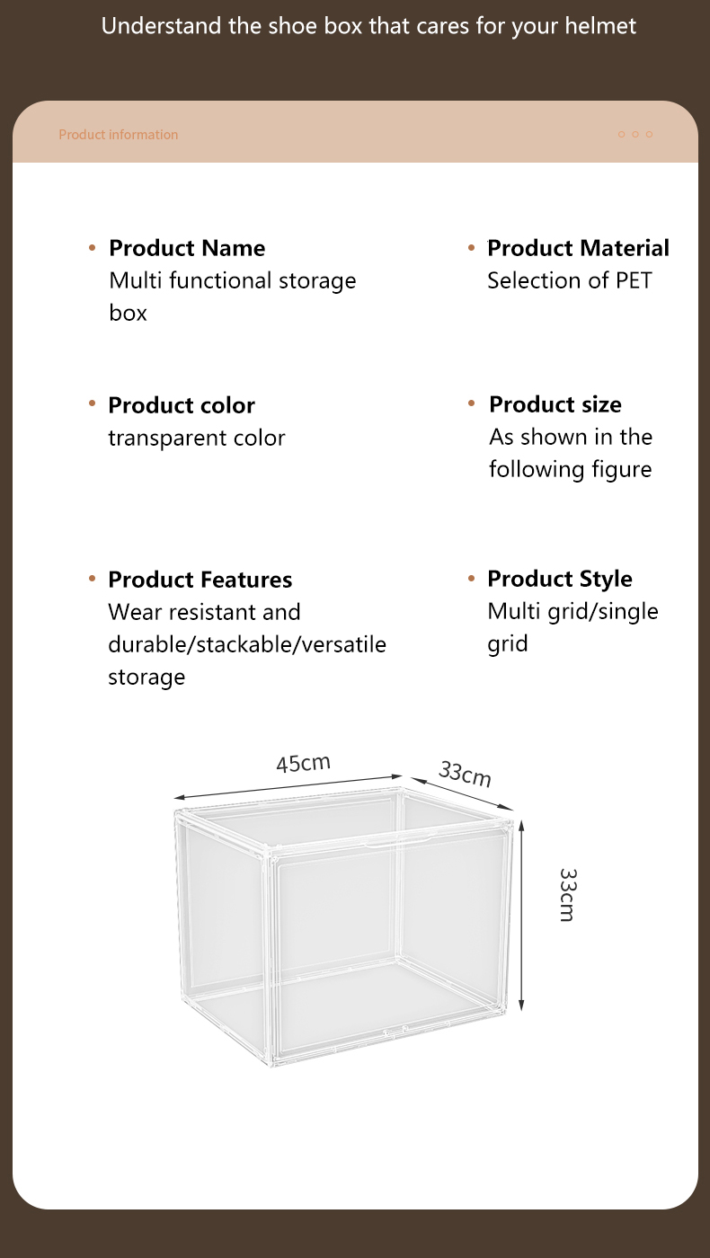 【Transparent】 Motorcycle Helmets Box Stackable Acrylic Lady Bag ...