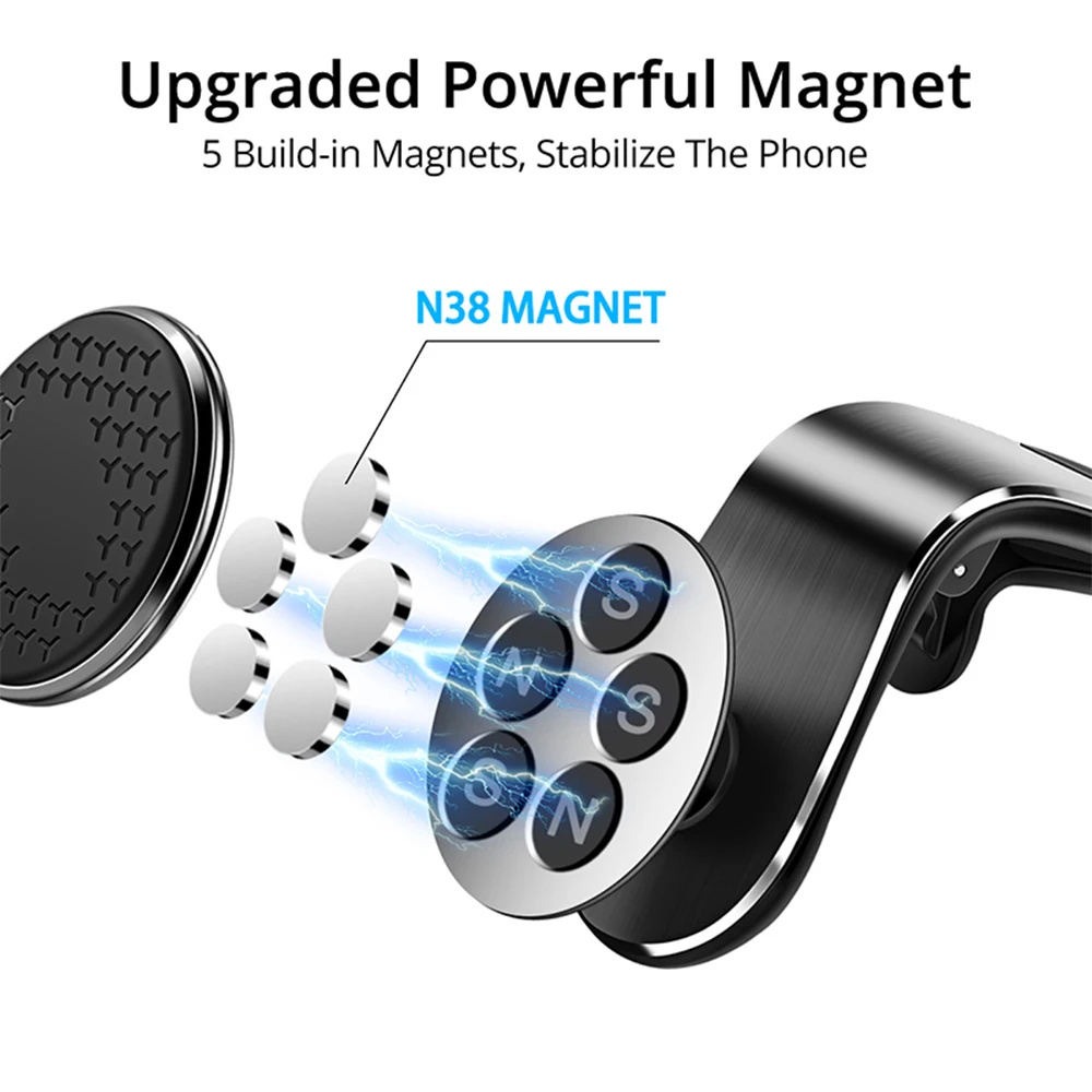 Actionok Magnetic Car Phone Holder Stand Air Vent Magnet Car Mount Gps Smartphone Mobile Support