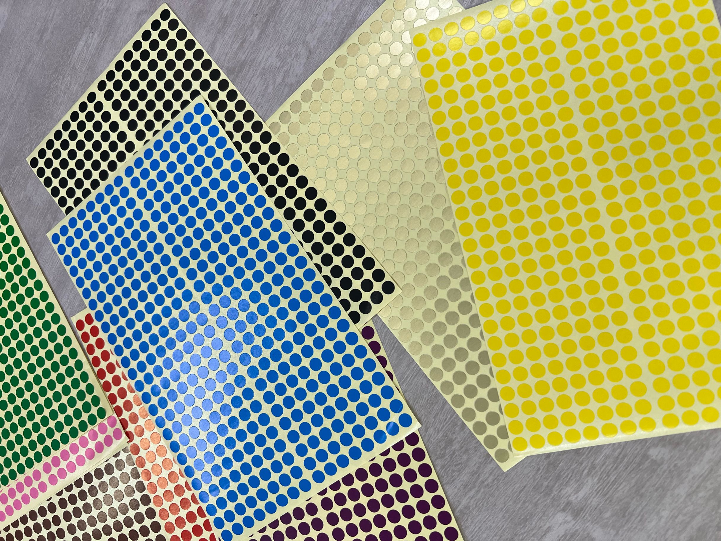 408Pcs/Sheet Color dot label stickers 6mm color label classification ...
