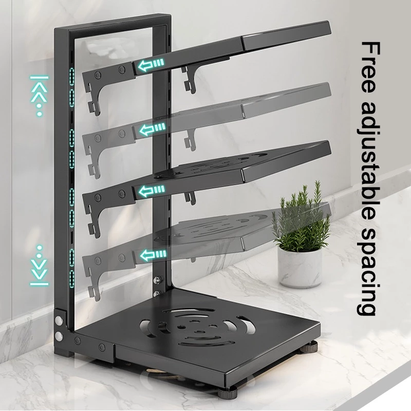 TQTQ 2-7 Tier Kitchen rack Kitchen Pan Organizer Adjustable Under Sink ...