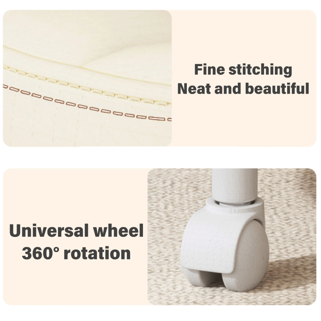 Low Stool Round Stool With Sofa Cushion Foot Pulley Moving Stool