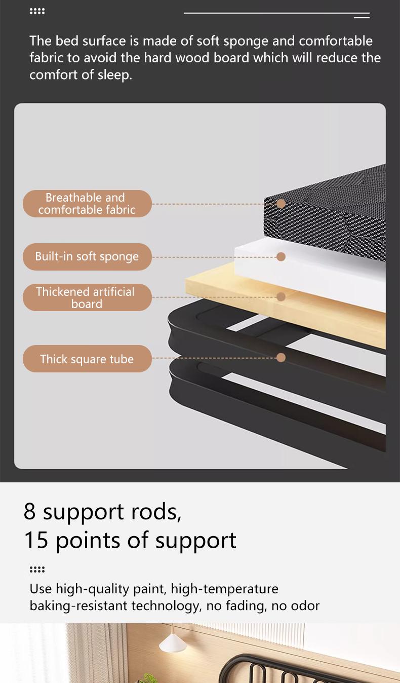 Folding Bed Bed Frame Double Deck Bed Folding Bed With Foam Adult Home