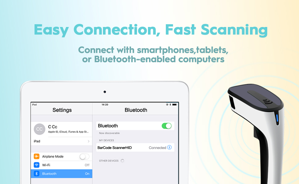Wireless 2D Barcode Scanner QR Code Scanner Support Screen Scanning ...
