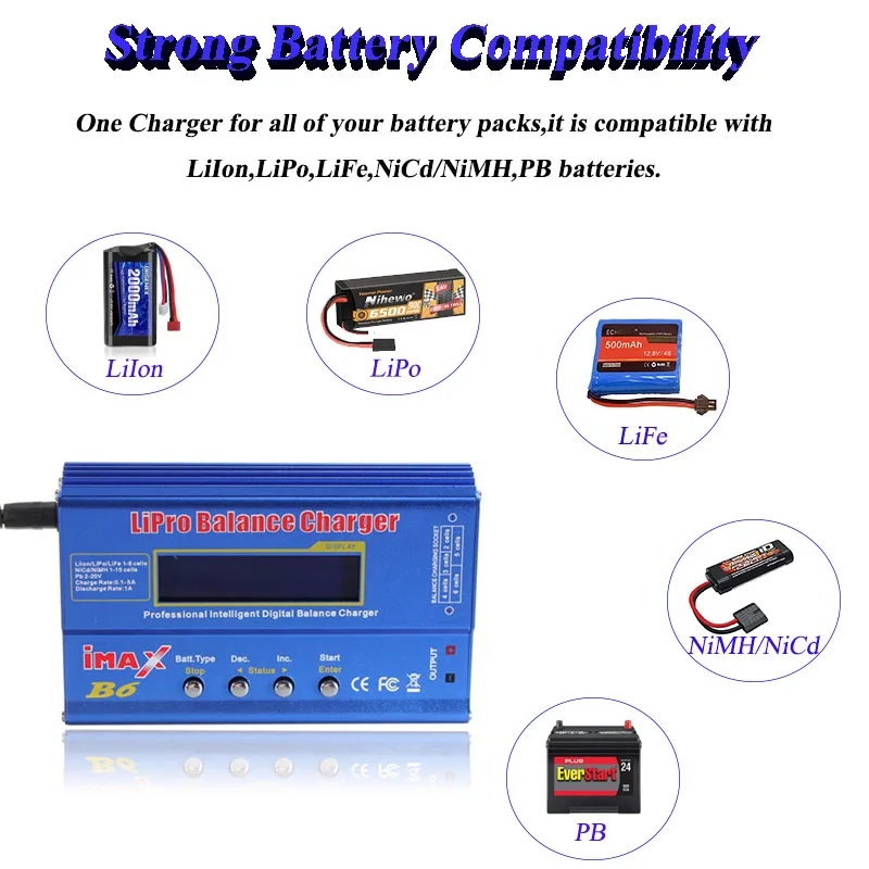 NEEBRC B6MINI 80W Balance Charger LiPo/LiFe/NiMH/Lilon/NiCd/PB
