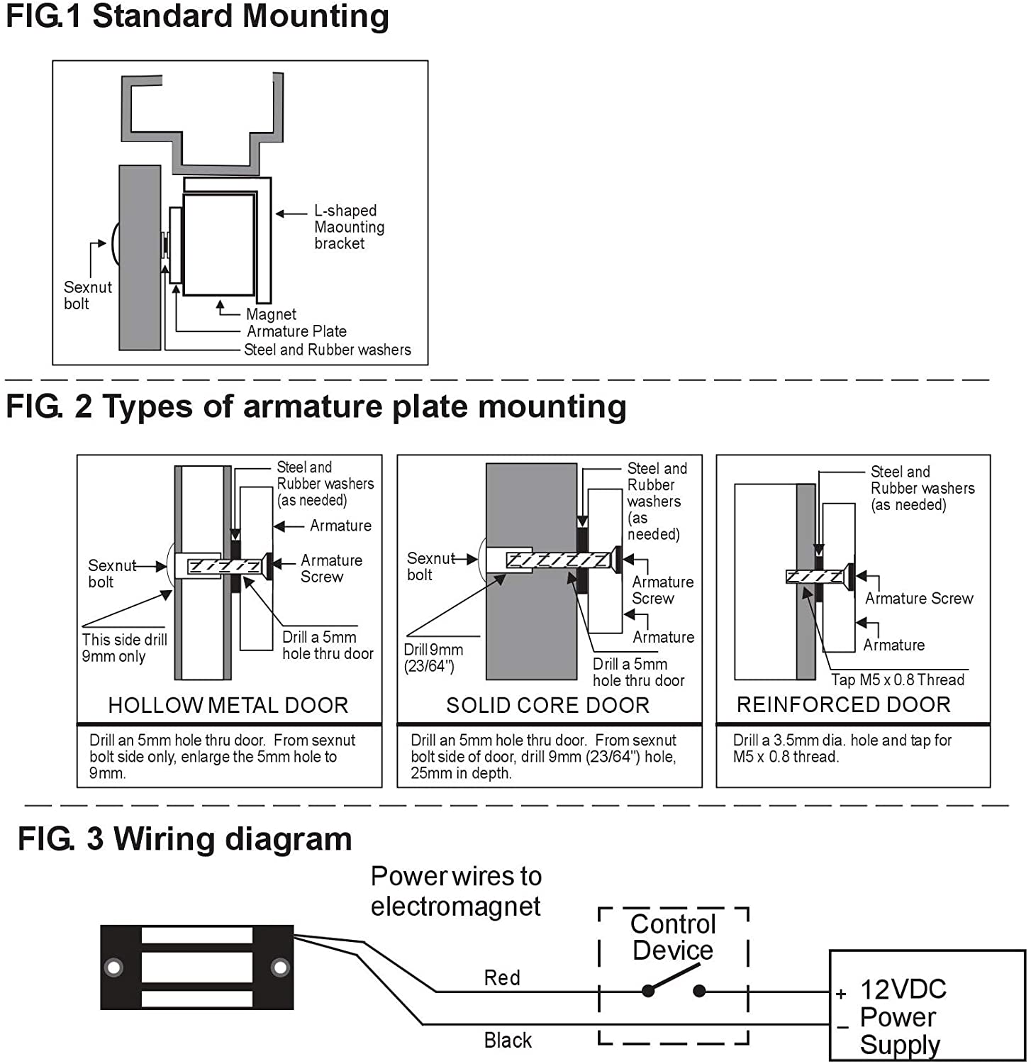 60kg Holding Force Mini Lock 12V Fail Safe for Door Acces