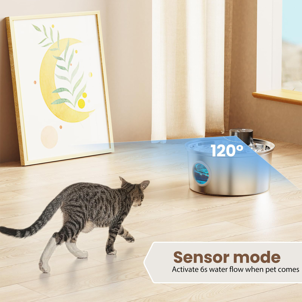 Wireless Smart Sensor Pet Water Fountain with Ceramic Plate main image 0