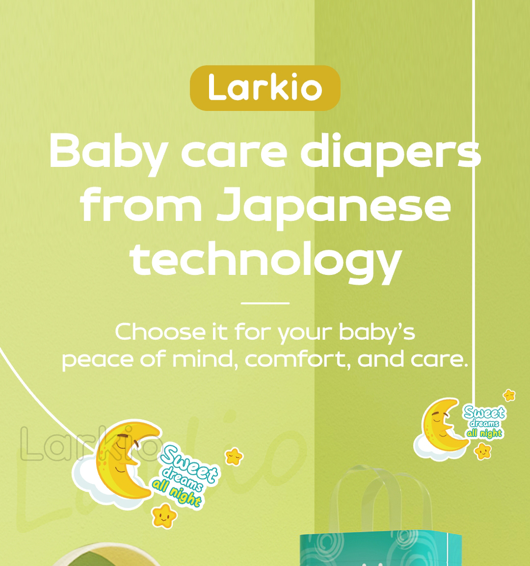 LARKIO pullup pants tape diapers baby diapers fullsize highquality
