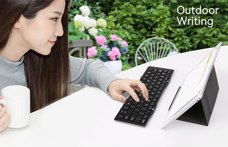BOW HB066 Mini Foldable KeyboardCompact Portable Three Folding BT ...