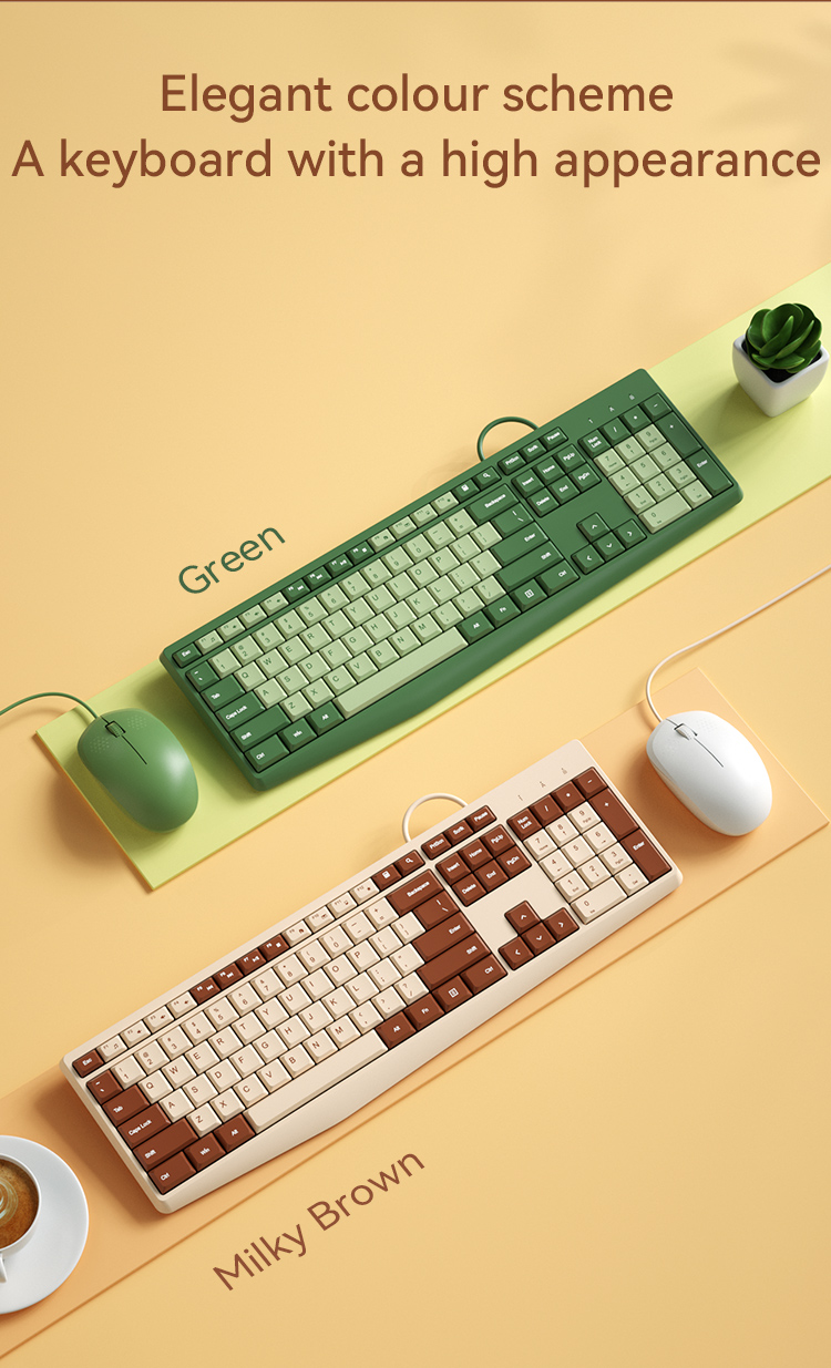 BOW Colorful Wired Keyboard Bass keys USB Wired K160U Plug and Play ...