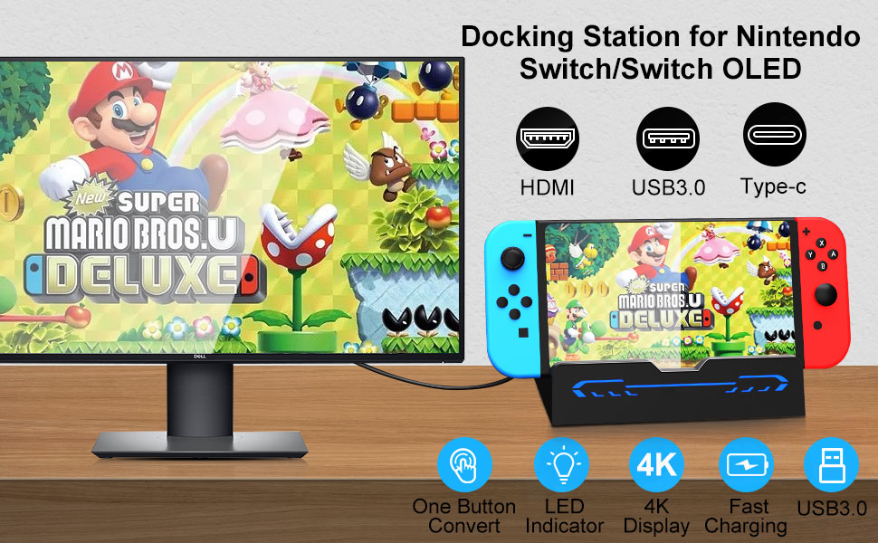 TV Dock Station for Switch/Switch OLED，Portable Switch Dock with HDMI