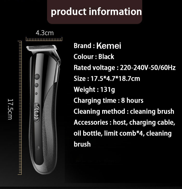 Kemei Km All In Rechargeable Hair Trimmer Waterproof Wireless Electric Shaver Beard Nose