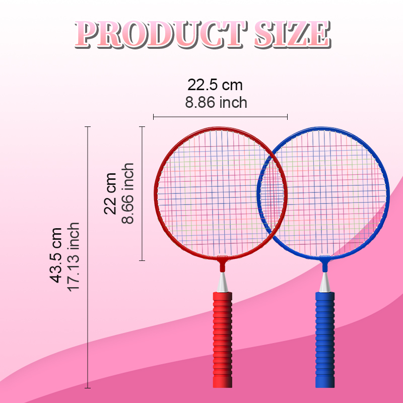 Badminton Racket Set 2U 17lbs Alloy Steel Junior Beginner Short ...